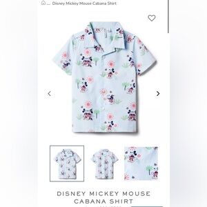 Janie and Jack Mickey Cabana Shirt NWT